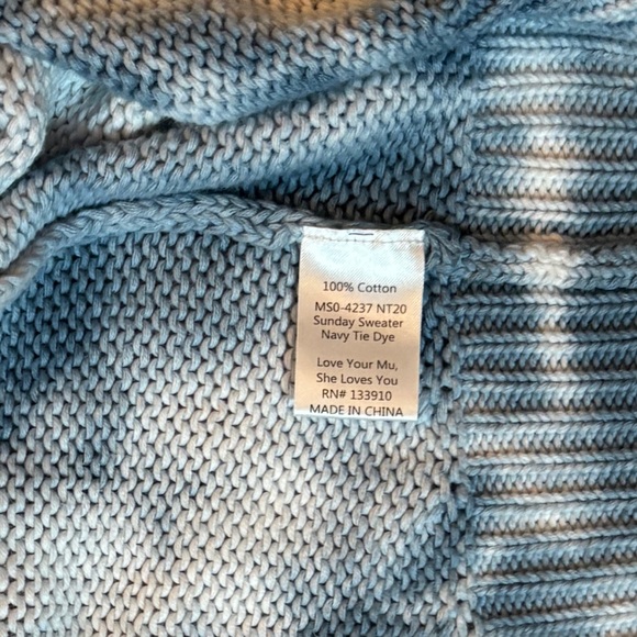 Show Me Your Mumu Oversized Sunday Sweater Navy Tie-Dye Cotton XS - Picture 4 of 6